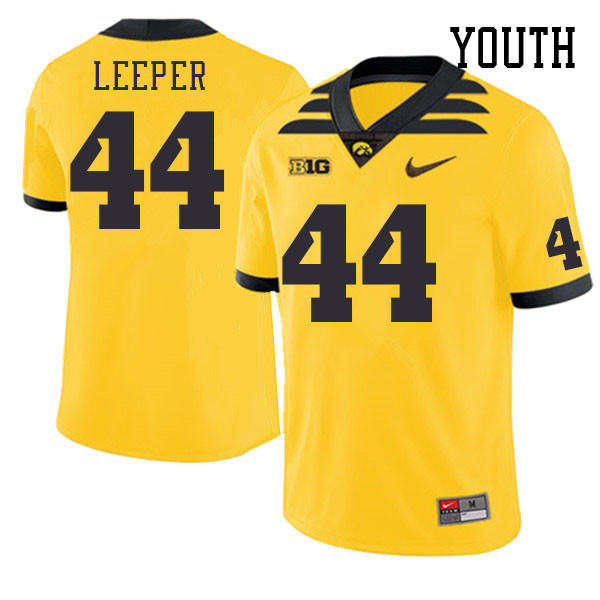 Youth #44 Grant Leeper Iowa Hawkeyes College Football Jerseys Stitched Sale-Gold